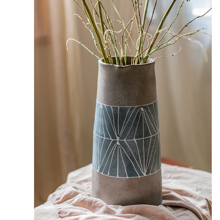 Handpainted Terracotta Table Vase
