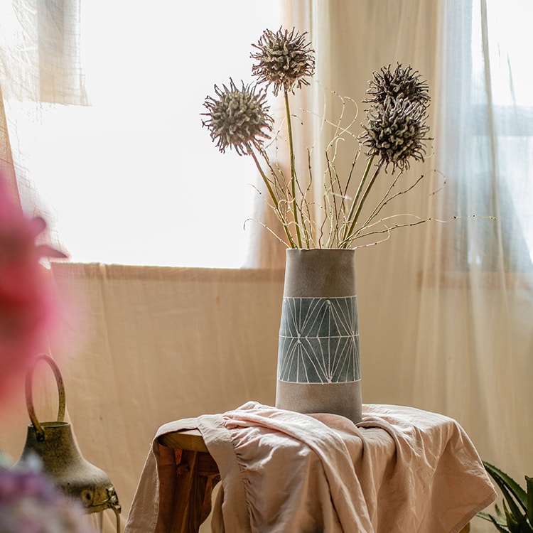 Handpainted Terracotta Table Vase