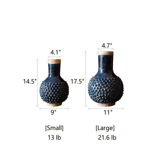 Navy Blue Domo Pottery Vase