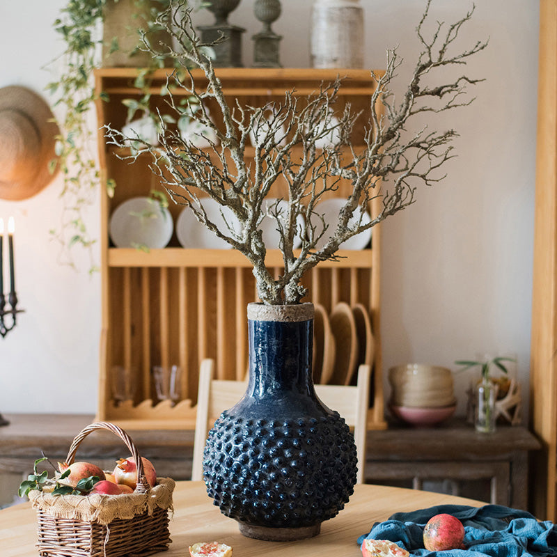 Navy Blue Domo Pottery Vase