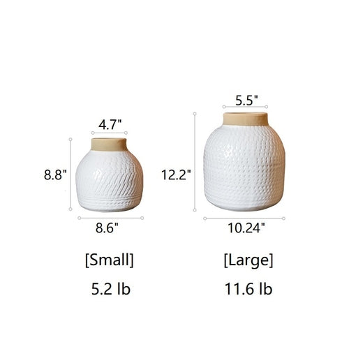 White Glazed Ceramic Vase