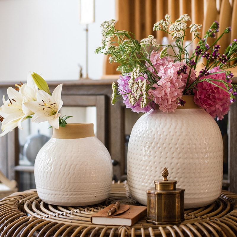 White Glazed Ceramic Vase