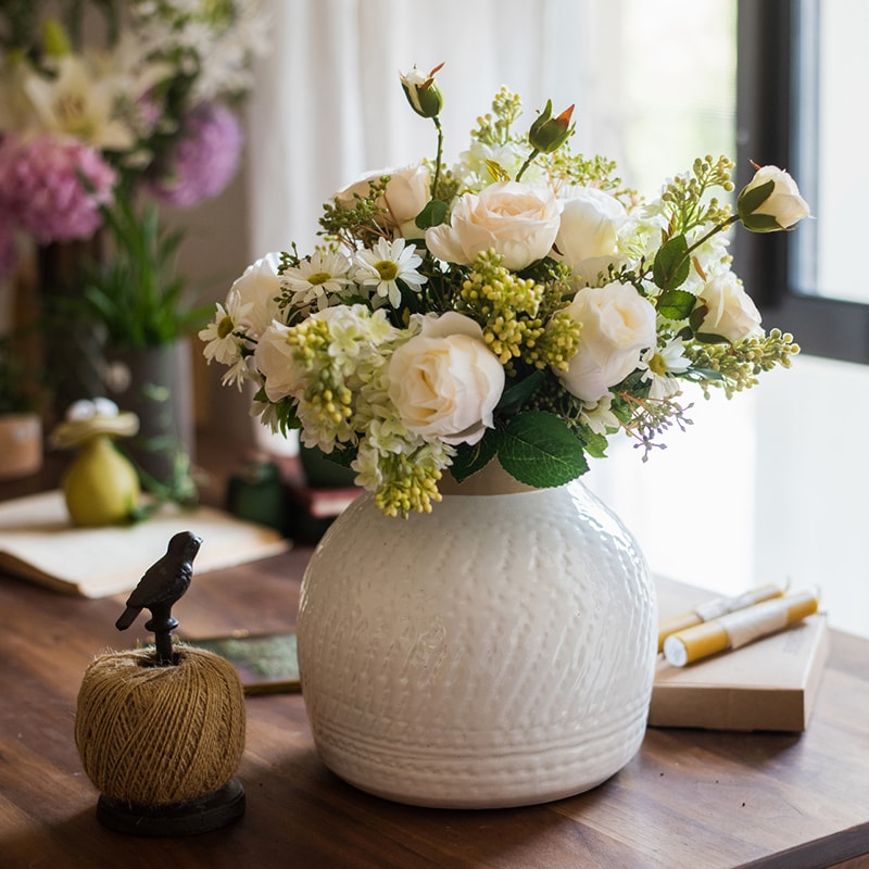 White Glazed Ceramic Vase