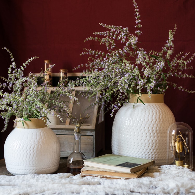 White Glazed Ceramic Vase