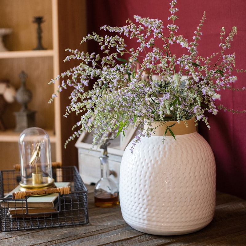 White Glazed Ceramic Vase