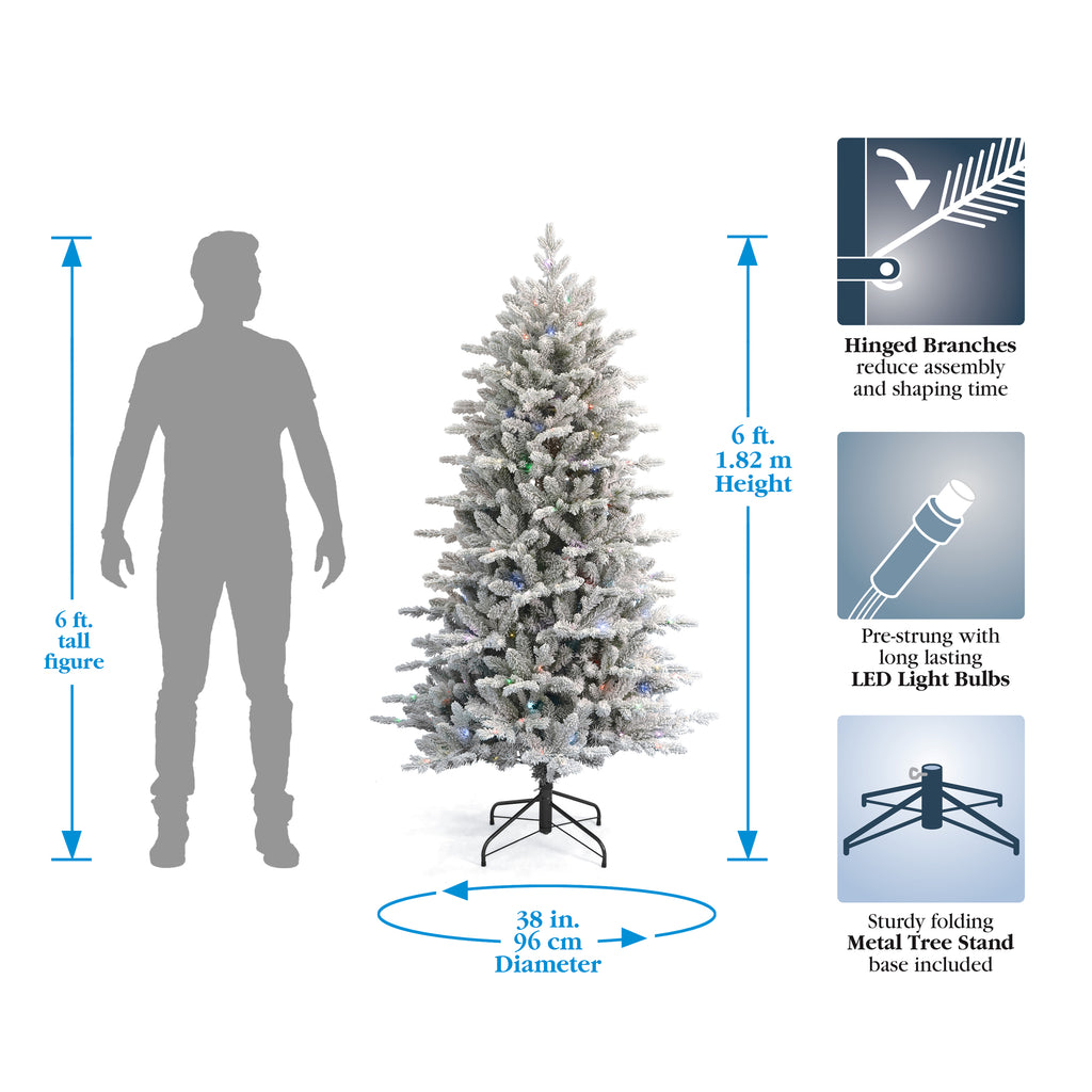 Bluffton Flocked Pine Tree