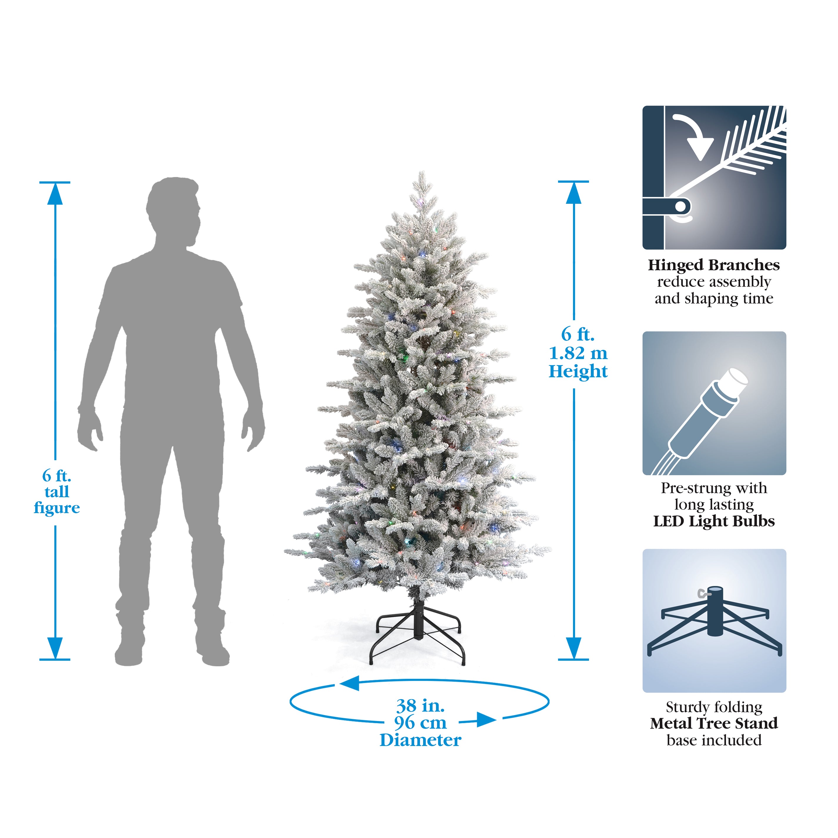 Bluffton Flocked Pine Tree