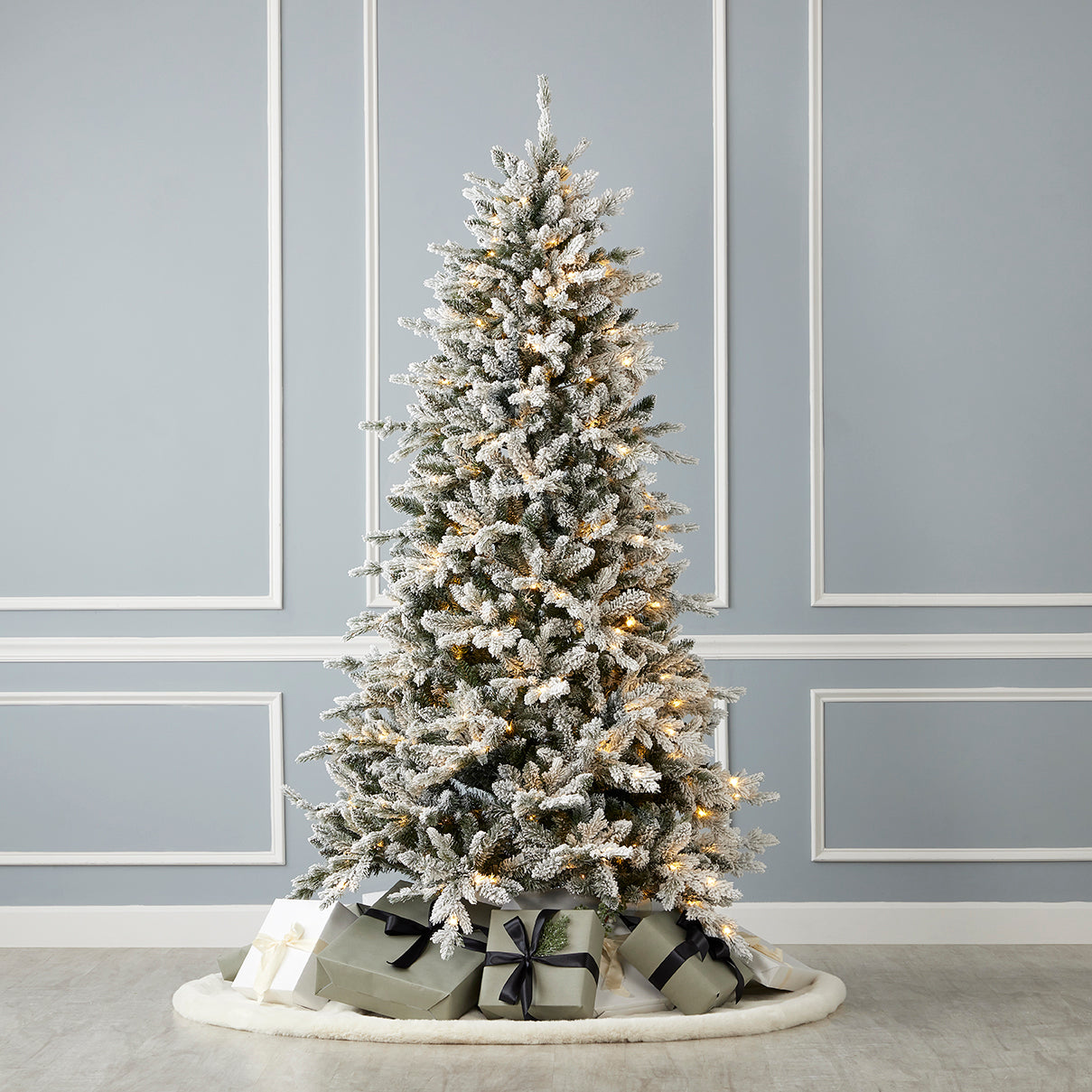 Bluffton Flocked Pine Tree