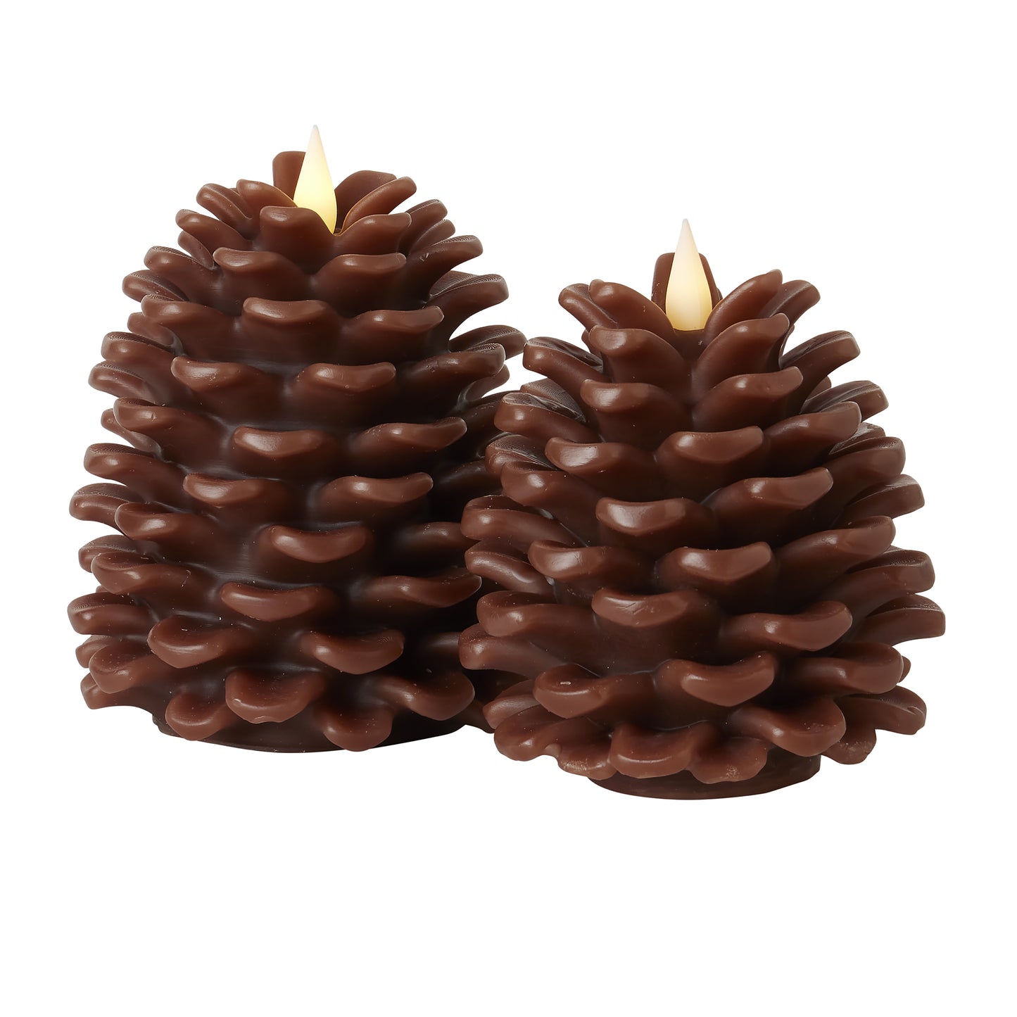 Pinecone Flameless Candle 2pc Set