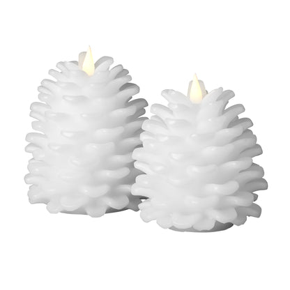 Pinecone Flameless Candle 2pc Set