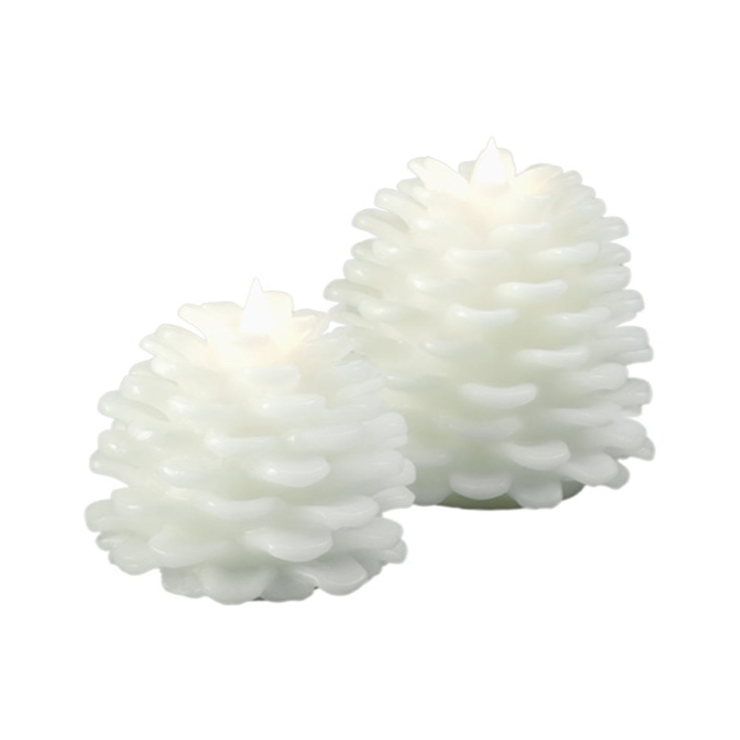 Pinecone Flameless Candle 2pc Set