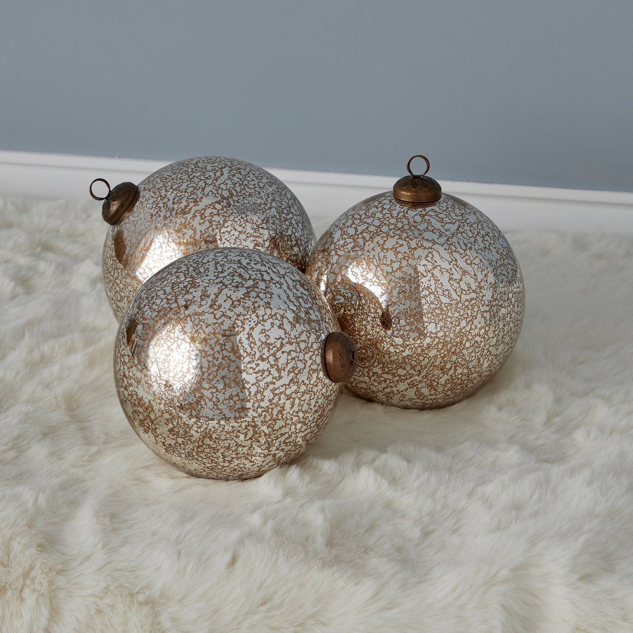 Mercury Glass Ornament Set of 3