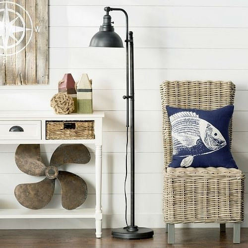 Floor Lamp Task Light in Distressed Metal Finish 65" Tall