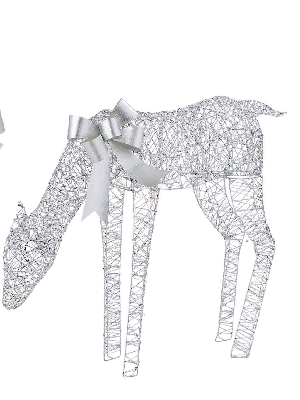 Metallic Silver Reindeer with Warm White LED Lights (Plug In) Sold Separately