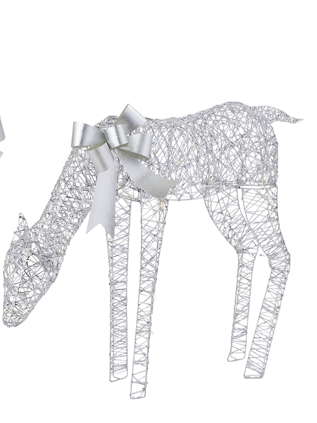 Metallic Silver Reindeer with Warm White LED Lights (Plug In) Sold Separately
