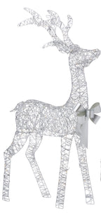 Metallic Silver Reindeer with Warm White LED Lights (Plug In) Sold Separately