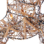 Natural Rattan Sitting Reindeer, w/ Warm White LED Lights