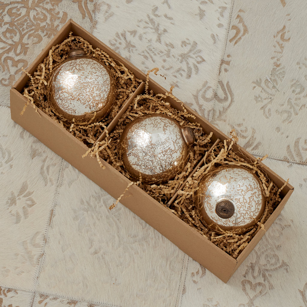 Mercury Glass Ornament Set of 3