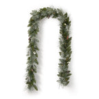 Glistening Mountain Pine 9ft Garland (Battery-Operated)