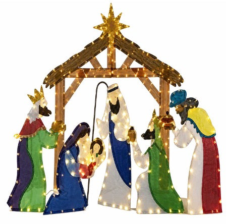 Three Wise Men Nativity Scene Prelit Outdoor Decoration 63"