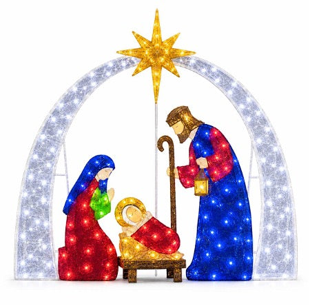 Archway Nativity Scene Prelit Outdoor Decoration 54"