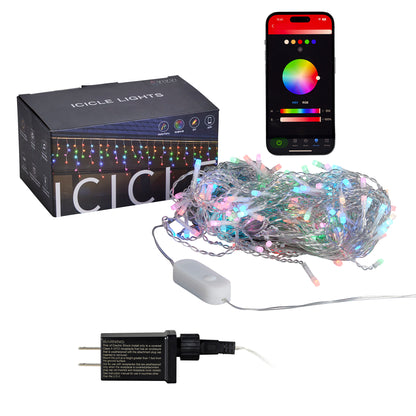 Vivvi App-Based Customizable, Color-changing Icicle Lights - 16 ft. long