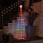 Vivvi App-Based Customizable, Color-Changing Cone Tree, 6 ft. tall
