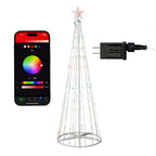 Vivvi App-Based Customizable, Color-Changing Cone Tree, 6 ft. tall