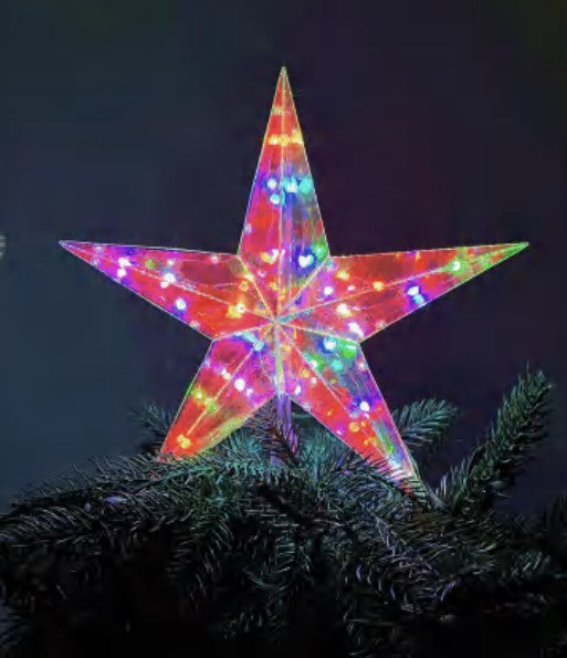 Vivvi App Based Prismatic Star Tree Topper, 11.4" 25 LEDs