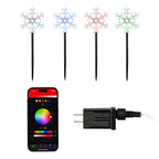 Vivvi App-Based Customizable, Color-Changing 18" Snowflake Path Lights - Set of 4