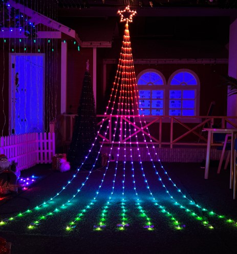 Vivvi App-Based Customizable, Color-Changing Waterfall Lights - 11 ft. tall