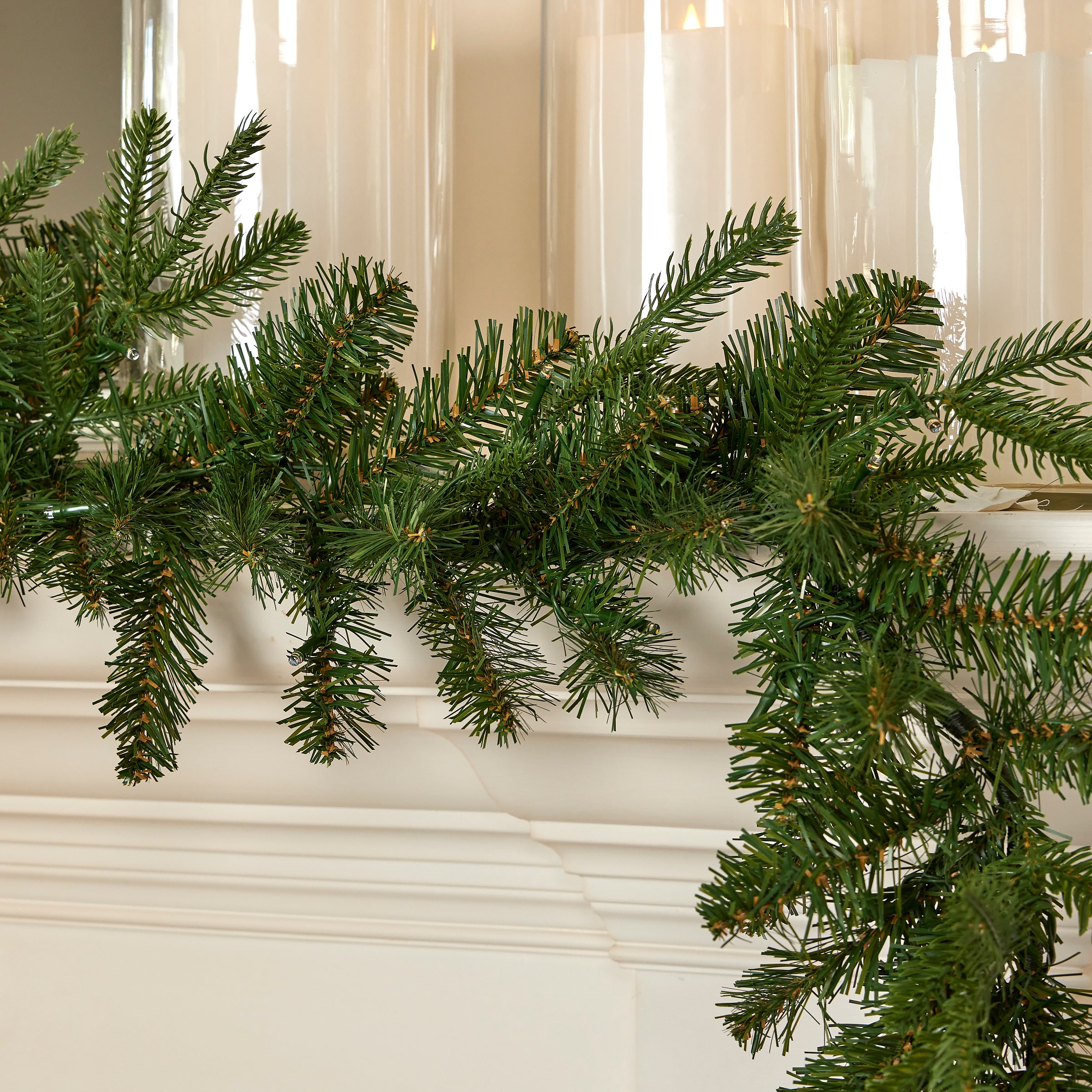 Dakota Pine 6ft Garland, 50 Dual LEDs Lights w/ 9 Functions (Battery-Operated)