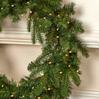 Dakota Pine 24in Wreath, 50 Dual LED Lights w/ 9 functions (Battery-Operated)