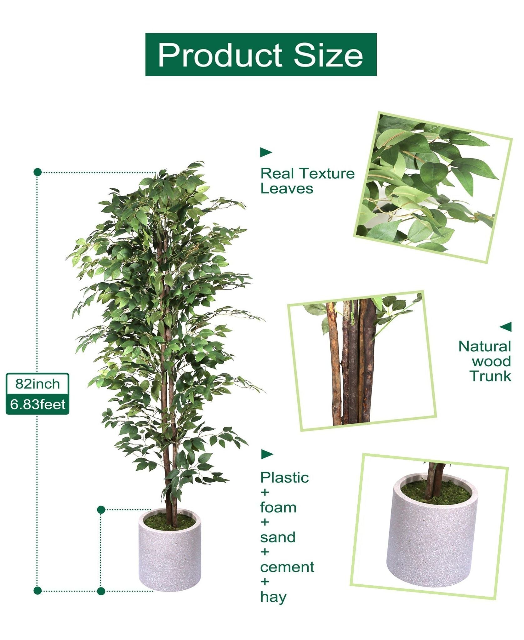 Artificial Potted Banyan Tree 82in