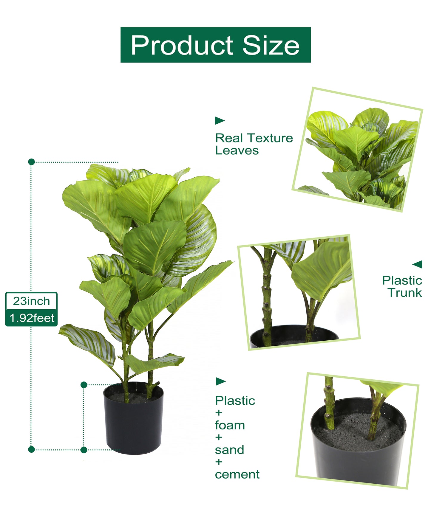 Artificial Potted Fiddle Leaf 23in