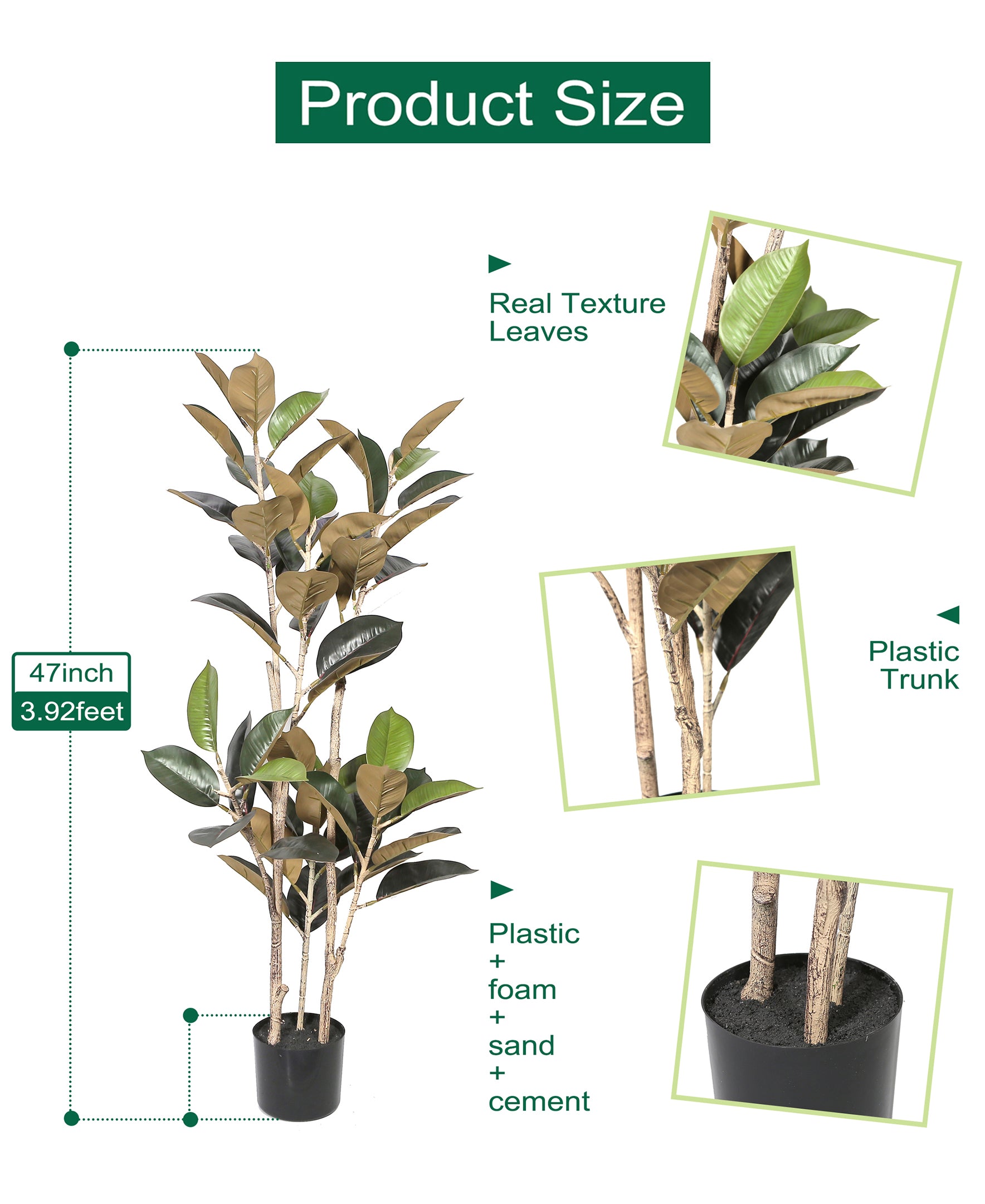 Artificial Potted Magnolia Tree 47in