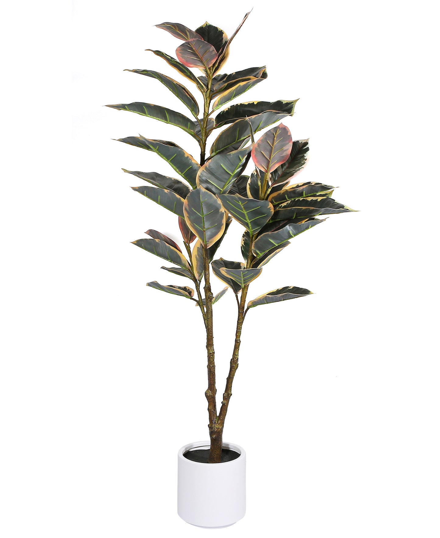 Artificial Potted Autumn Colored Rubber Tree 50in