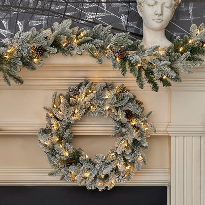 Lexington Fir 24" Pre-Lit Artificial Christmas Wreath (Plug in)