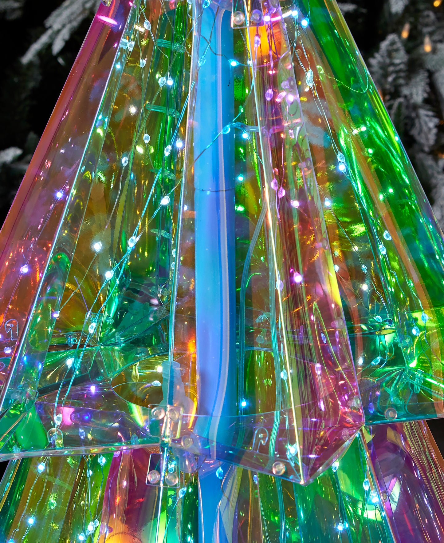 Prismatic Iridescent Christmas Tree 45", LED lights