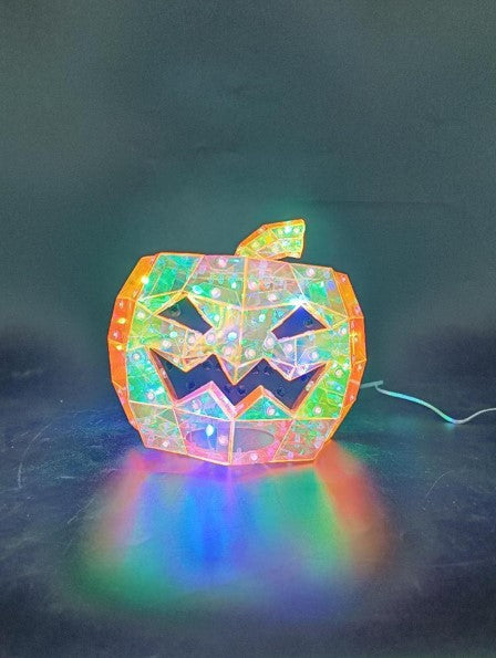 Prismatic Iridescent Pumpkin 12", LED lights
