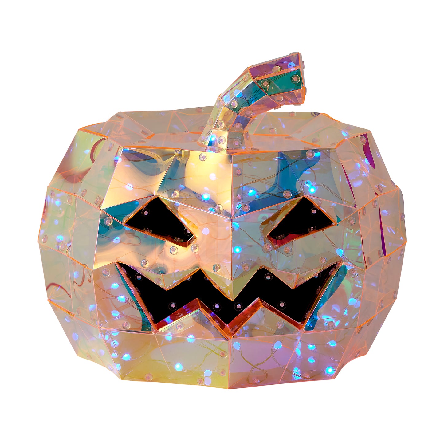 Prismatic Iridescent Pumpkin 12", LED lights