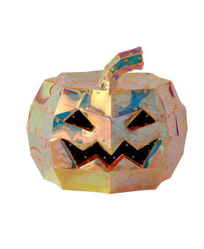 Prismatic Iridescent Pumpkin 12", LED lights
