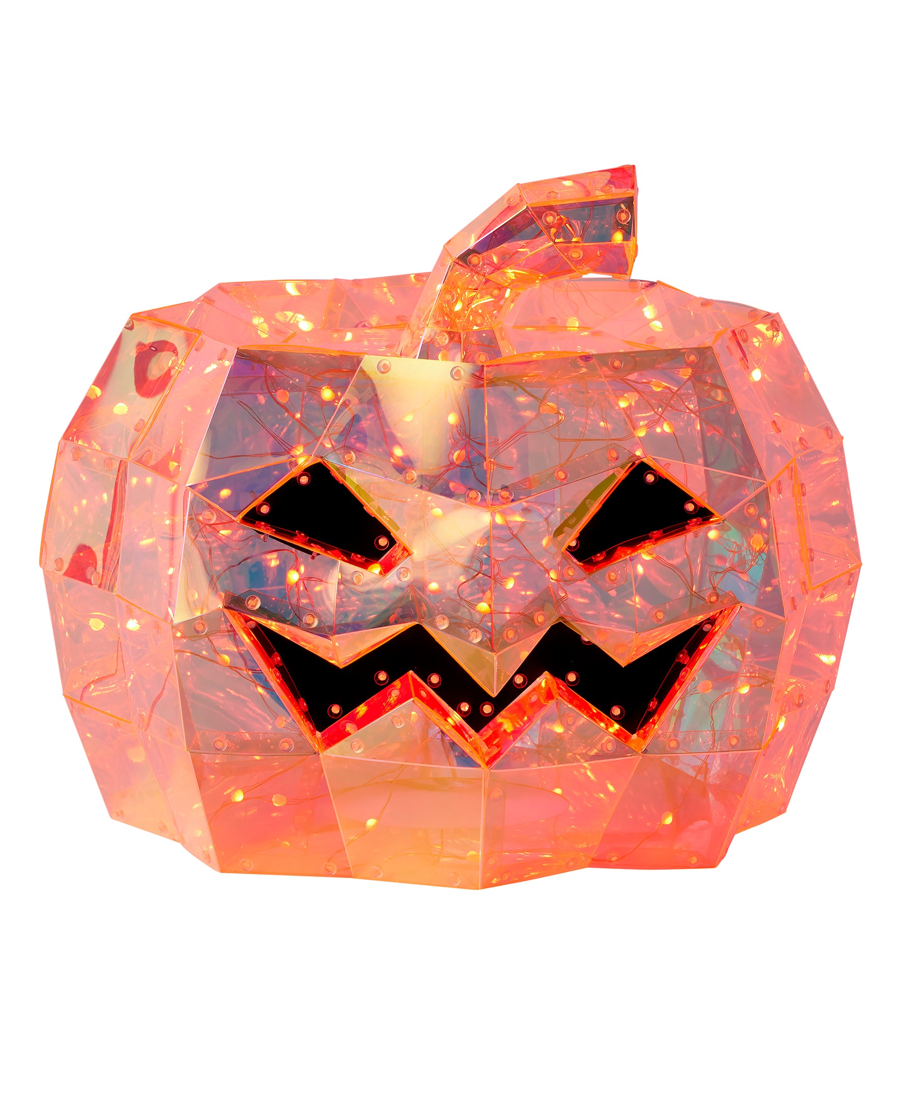 Outlet 2 white iridescent light up pumpkins !