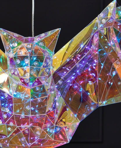 Prismatic Iridescent Phantom Bat 20", LED lights