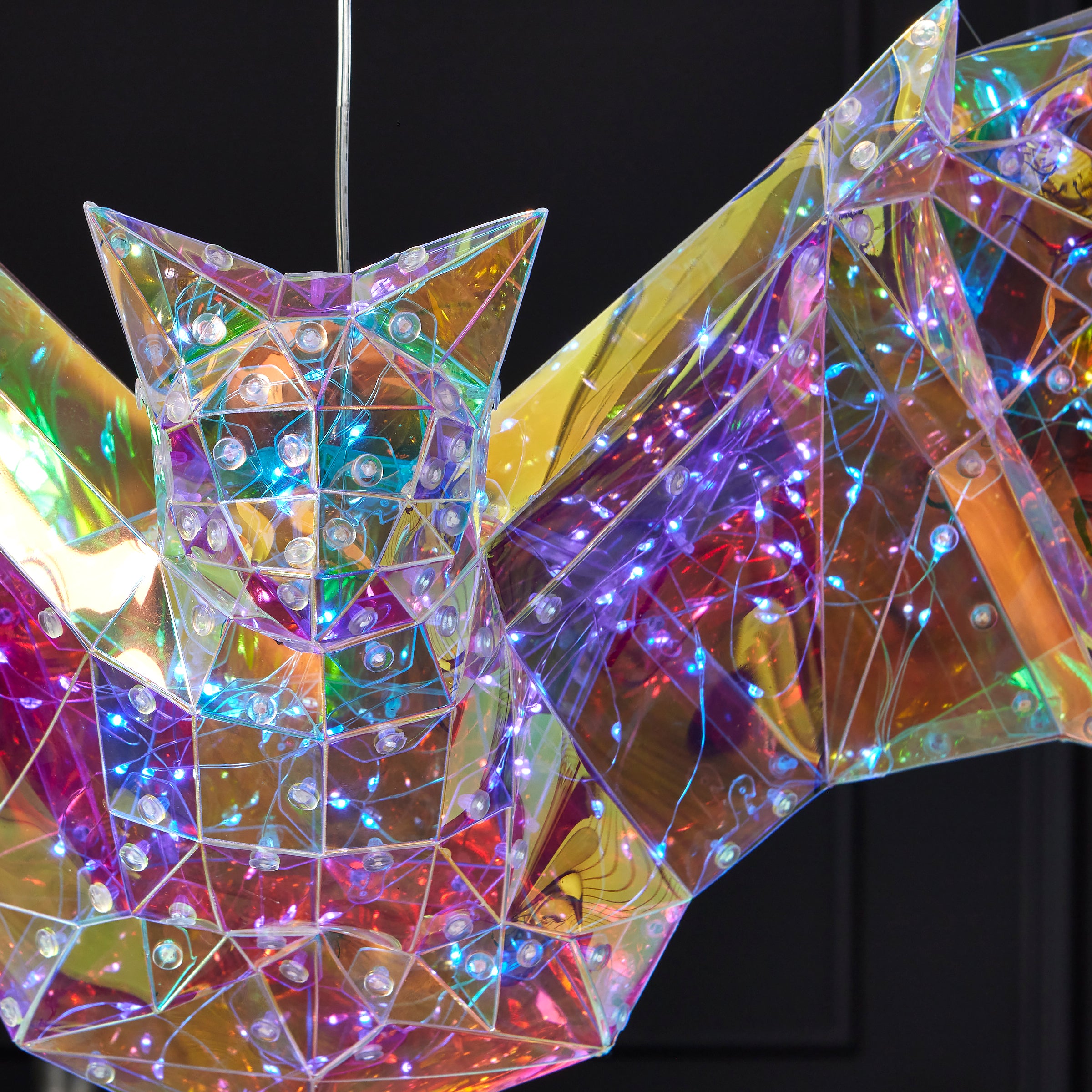 Prismatic Iridescent Phantom Bat 20", LED lights