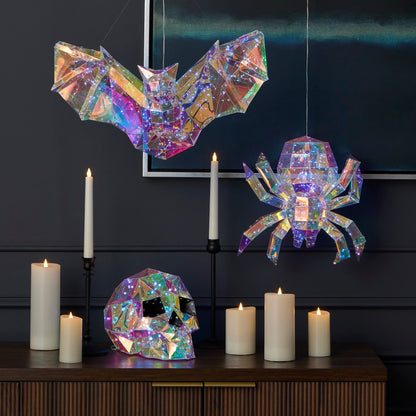 Prismatic Iridescent Skull 12", LED lights