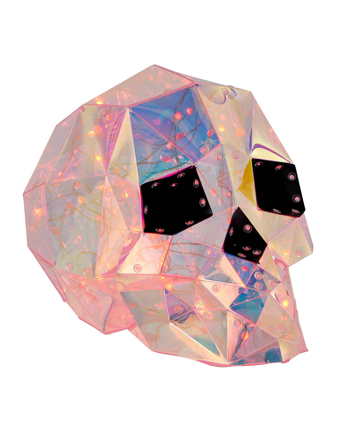 Prismatic Iridescent Skull 12", LED lights