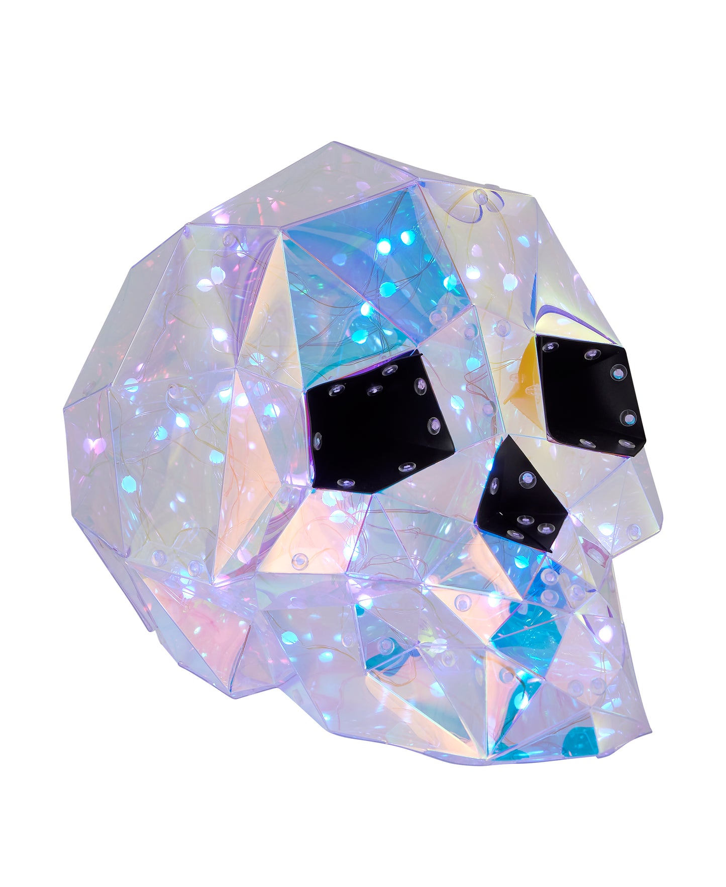 Prismatic Iridescent Skull 12", LED lights