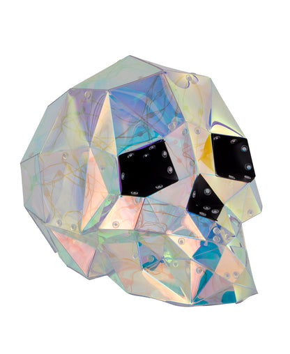 Prismatic Iridescent Skull 12", LED lights