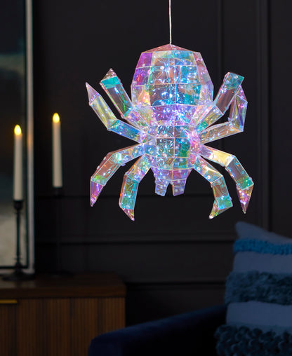 Prismatic Iridescent Spider 14", LED lights